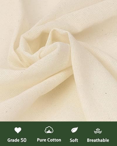 MDS, 100 Yard Cheesecloth Natural Unbleached 100% Cotton Ultra Fine Grade 50, 48” Wide (1200 Sq Feet) For Cooking, Cheese making, Basting, Canning, Straining, Steaming, Cleaning Multipurpose fabric - size: 100 Yard