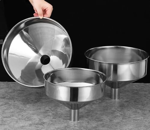 Kitchen Funnel Large Funnel Maximum 15-inch Wide Mouth Food Grade Metal Stainless Steel Mouth Factory use Beer Milk Juice (Top 9.45" Bottom 1.5") - size: Top 9.45" Bottom 1.5"