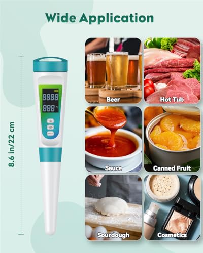 Pawfly Digital pH Meter for Food High Accuracy pH Tester for Sourdough and Bread, Food pH Meter for Fermentation pH Test Pen for Fermenting, Sausage, Canning, Meat, Cheese and Water