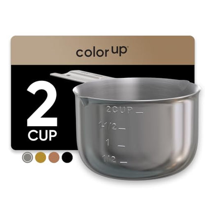 Color Up 2 Cup Measuring Cup, 480ml Stainless Steel Metal, Easy-Pour Spouts, Engraved Markings, Flat Base, Dishwasher Safe, for Dry and Liquid Ingredients - size: 2 Cup (480 ml) Chrome