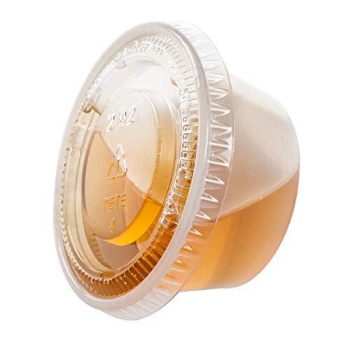 TashiBox 2 oz 100 Sets Disposable Plastic Cups with Lids, Jello Shot Cups Souffle Cups… - size: 2oz-100Sets