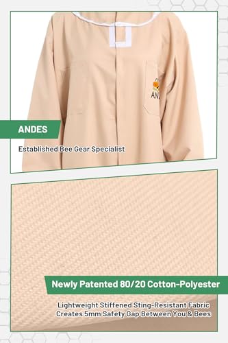 ANDES Bee Suit for Men Women, Full Body Sting Proof Beekeeping Suit with Gloves & Round Protective Veil Professional & Beginner for Apiary Backyard, Halloween Costume（XXL - size: XXL for 6'3"-6'8"