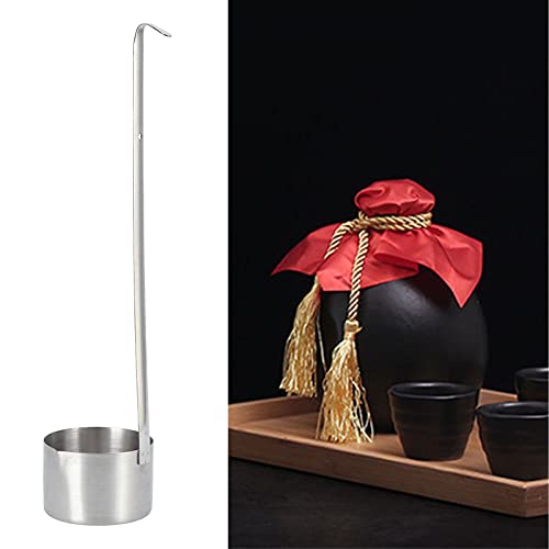 Wine Ladle, Stainless Steel Spoon Dipper With Pour Spout Long Handle and Hook, Flat Bottom Measure Spoon 25ml, 50ml, 125ml, 250ml, 500ml (500ML) - size: 500ML