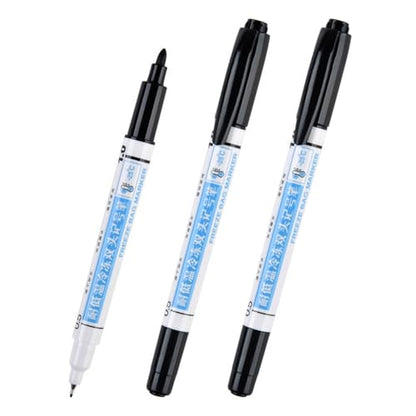 12Pcs Double Tip Permanent Markers Quick Drying Oil Based Markers Pen for Fridge Food Packaging and Warehouse Labeling