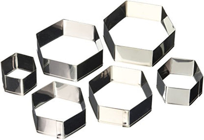 Ateco Plain Hexagon Cutter Set 6pc - size: Plain Edge, style: Hexagon (6 pcs)