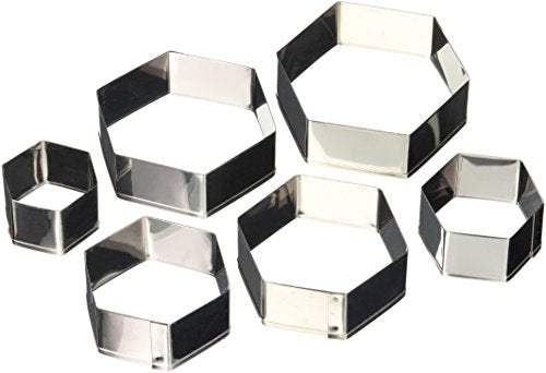 Ateco Plain Hexagon Cutter Set 6pc - size: Plain Edge, style: Hexagon (6 pcs)