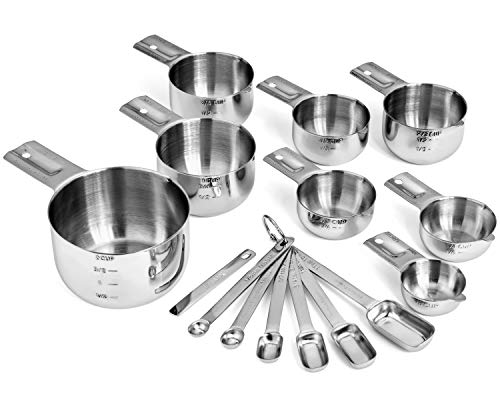Hudson Essentials Stainless Steel Measuring Cups and Spoons Set (15 Piece Set) - size: 15 Piece Set