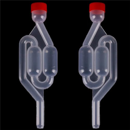 DAGIJIRD S-Shape Air Lock One-Way Exhaust Valve Transparent Check Valve for Beer Wine Fermenting Making, 2PCS
