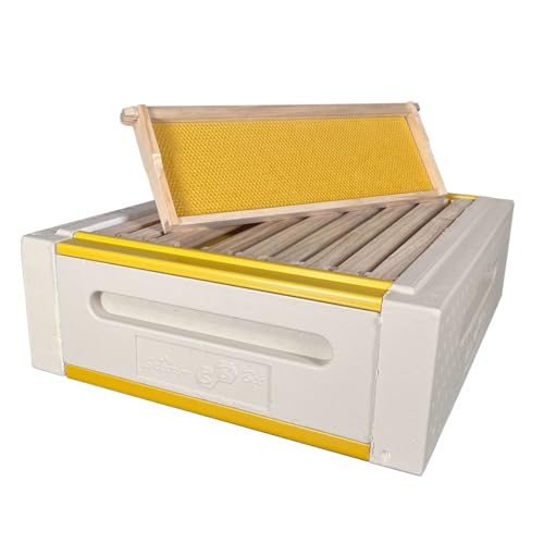 Polystyrene Beehive Kit – R8 Insulated Design, Includes 20 Deep & 10 Medium Frames with Wax-Coated Foundations, Durable & Efficient for Increased Honey Production