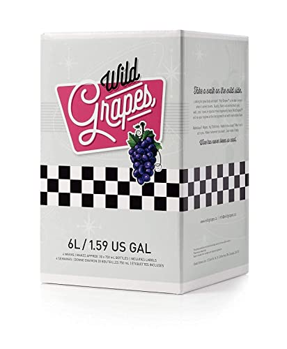 Wild Grapes Merlot Style Wine Making Kit and Equipment Kit Bundle - Wine Making Supplies Included - All-in-One Kit Makes Up to 30 x 750mL Bottles, 6 Gallons of Wine