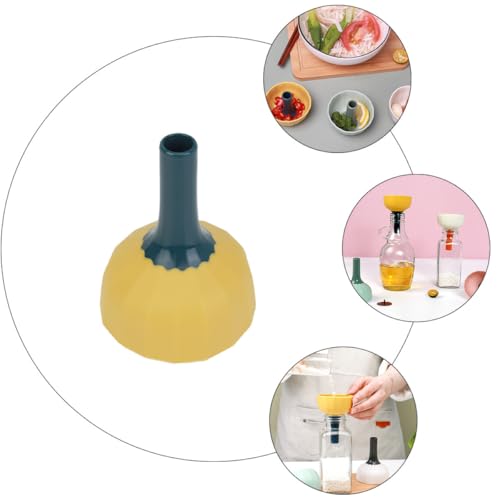 2 Pcs Kitchen Funnels Strainer, Small Multipurpose Household Food-Grade Funnels for Liquid and Grain Transfer, Convenient Green and Blue-Yellow Set for Cooking and Tea Brewing