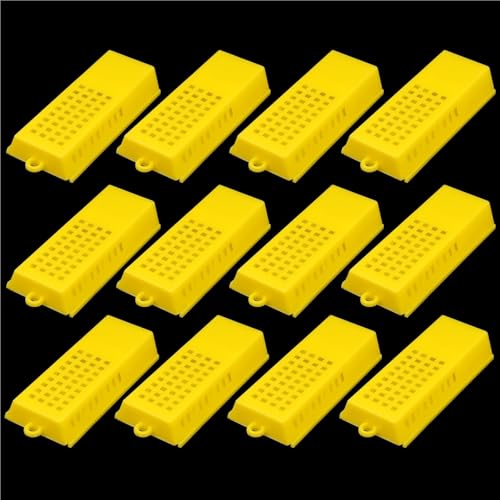 Queen Bee Cage 50Pcs Beekeeping Transport Cages Yellow White Bees Queen Post Room Cage Plastic King Prisoner Bee Apiculture Tools for Beekeeping Supplies
