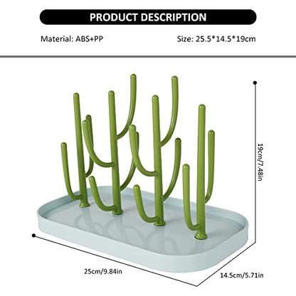 Bottle Drying Rack,Drying Rack for Kitchen Counter,Detachable Bottle Dryer Holder with Base.for Nipples,Cups,Pump Parts and Accessories(Green) - color: Green