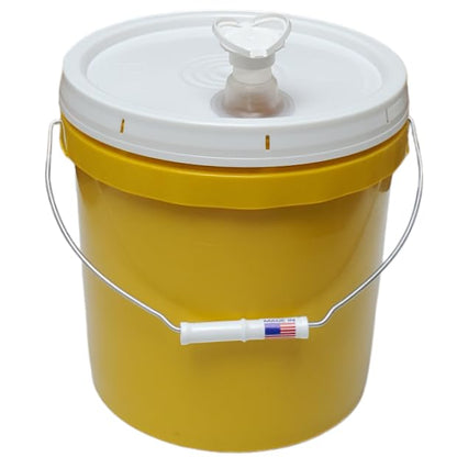 2 Gallon Bucket Pail with Lid & Handle Pour Spout Leak Proof BPA Free Food Safe HDPE Storage Container AirTight Premium Quality Buckets All Purposes Dry & Liquid Contents FDA Compliance (Mustard) - color: Mustard
