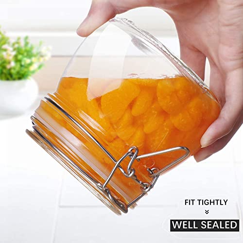 ComSaf Round Small Glass Pantry Jars with Airtight Lids 17 oz 6 Pack | Spices nuts snacks, Jam jelly pickles, Canning jars, Pantry organization, Small size, Kitchen cabinet storage - size: 17oz*6