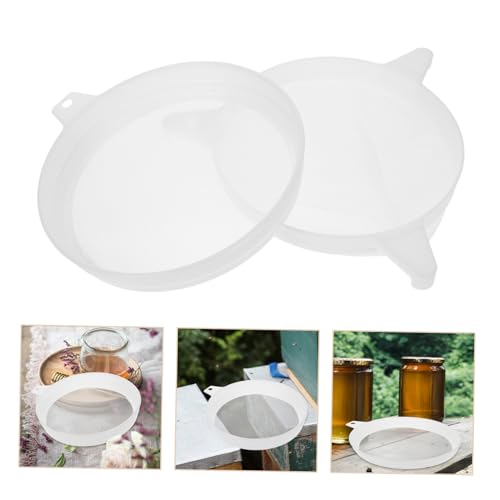PRETYZOOM 2pcs Nylon Double Honey Filter Strainer for Beekeeping Fine Mesh Sieve for Yogurt and Juice Extraction and Easy to Use