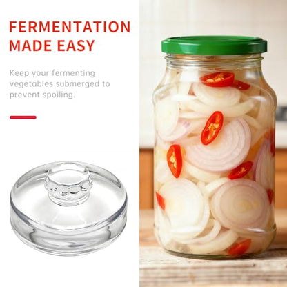6Pcs Fermentation Glass Weights for Wide Mouth Jars - Pickle Bottles with Sealing Lids for Efficient Fermenting - Durable, Transparent Fermenting Lids and Weights for Sauerkraut, Kimchi (B Flower) - size: B Flower