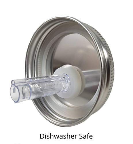 Mason Jar Pour Spouts Stainless With No Flap - For Moonshine And Whiskey - Made 100% In The USA. Free Flow Mason Jar Spouts That Don't Leak - No Cracks, Just A Perfect Cocktail Pour Everytime. 2 Pack - size: Stainless Regular Mouth