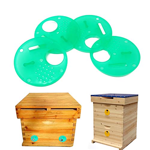 Honbay 12PCS Plastic Bee Nest Door Entrance Disc Round Beehives Vent Bee Hive Nuc Box Entrance Gate Bee Nest Door Beekeeping Tools