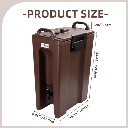 YUANHAO 5 Gallon Insulated Beverage Dispenser with Spigot | Commercial Hot & Cold Drink Dispenser for Coffee, Tea, Lemonade，7-Hour Temp Control, Ideal for Parties, Events & Office - size: 5 GAL