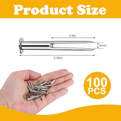 DECOHS 100 Pcs Metal Beeswax Foundation Support Pins with Box, Galvanized Iron Beehive Frame Support Pins for Holding, Beekeeping Supplies