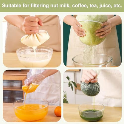 12Pcs Cheese Cloth Bags Bowl-Shaped Reusable Nylon Cheese Cloth Bag