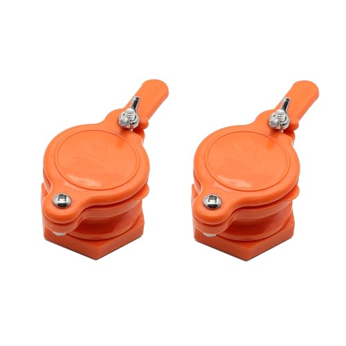 2Pcs Honey Gate Valve for Extractor, Orange | Durable Nylon, Bee Hive Honey Harvesting Equipment, For 5 Gallon Bucket, Honey Extractor Tap - color: orange