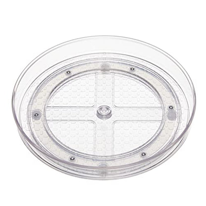 Amazon Basics Clear Rotating Lazy Susan Turntable Organizer for Condiments, 9-Inch, 2-Pack - size: 9" Diameter, 2-Pack