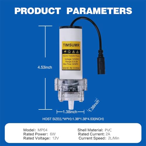 Food Grade Electric Water Transfer Pump With Speed Adjustable 100-240V for Ice Maker,Coffee Machine,Auto Siphon Self Priming Pumps for Home Brew Bottling Wine,Beer and Kombucha,2L/Min,Low Noise - color: White Shell With Speed Adjustable