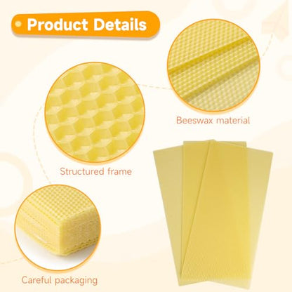 60-Pack Beeswax Sheets, 16-1/3 inch x 7-2/3 inch,Beehive Wax Foundation, Beeswax Foundation Sheet, Beeswax for Candle Making Beekeeping