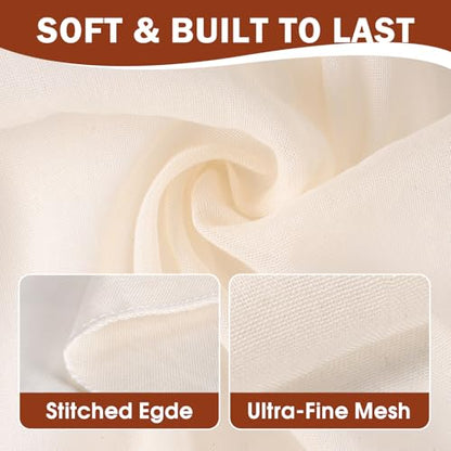 10 PCS Cheesecloth, 20x20 Inch – 100% Unbleached Cotton, Reusable Hemmed Cheese Cloths for Straining, Nut Milk, Baking and Cheese Making (Grade 100)