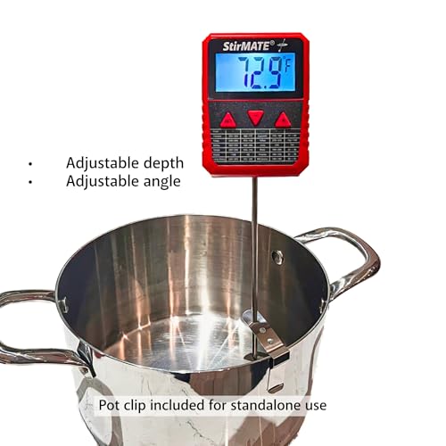 StirMATE Culinary Thermometer – Digital Candy & Deep Fry Stainless Probe with Pot Clip and StirMATE Adapter