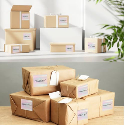 2" x 2" Square Transparent Thermal Labels Stickers, Clear Thermal Labels, Transparent Holographic Pink Direct Thermals Label, Perforation Line Design- 200 Sheets - color: Transparent Pink, size: 2 X 2