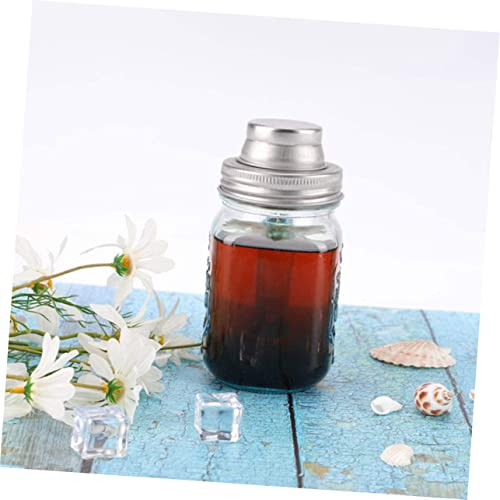 304 Stainless Steel Mason Jar Lid Wear-Resistant Cocktail Shaker Cover No-Leak Design for Home Use and Seasoning Storage Compact Jar Covers for Salt Pepper and Spices