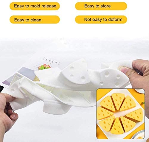 Cheese Shape Silicone Mold, Non-Stick Silicone Baking Mold for Ice Cube Tray Chocolate, Cake, Jelly, Mousse cake Pastry for Household Kitchen