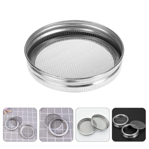 PRETYZOOM 3pcs Stainless Steel Sprouting Jar Lids for Wide Mouth Jars Food Grade Mesh Covers for Efficient Germination Easy to Clean for Home and Agricultural Use - size: 8.60X8.60X1.00CM