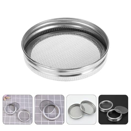 PRETYZOOM 3pcs Stainless Steel Sprouting Jar Lids for Wide Mouth Jars Food Grade Mesh Covers for Efficient Germination Easy to Clean for Home and Agricultural Use - size: 8.60X8.60X1.00CM