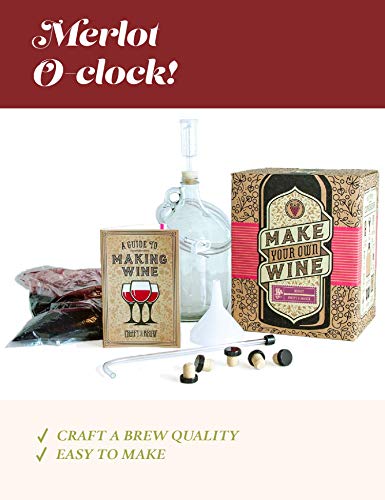 Craft a Brew Home Merlot Making Kit – Easy Beginners with Ingredients and Supplies – Ultimate Wine Brewing - color: Merlot