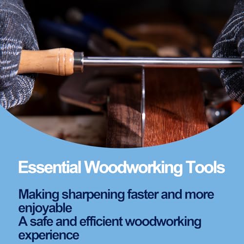 Cabinet Scraper Burnisher Tool, With High-Quality Wooden Handle and Super Hard High Speed Steel Rod, Scraper Burnisher for Creating Sharp Burrs and Honing Card Scrapers - size: Steel Rod