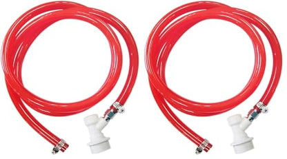 Cornelius Keg Gas Line Assembly - LUCKEG Brand Ball Lock Gas Disconnect with 5ft Red Gas Tubing for Homebrewing (Pack of 2) - size: 5/16 (Pack of 2)