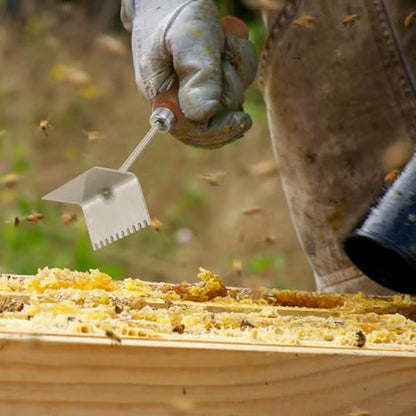 Ipetboom Beekeeping Shovel Steel Beehive Frame Cleaning Shovel Honey Uncapping Fork Honeycomb Honey Scraper Beekeeper Supplies Beekeeping Equipment