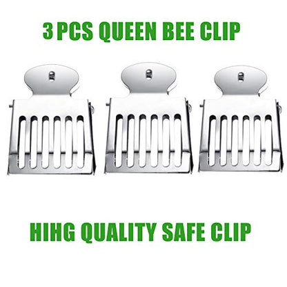 Beekeeping Bee Queen Cage Catcher Clips,3 Pack Stainless Steel Beekeeper Beekeeping Catching Tool Equipment