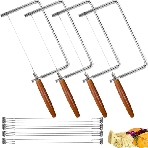 7in Cheese Slicer Kit Accessories Kitchen Knife Cheese Cutter Stainless Steel Components DIY for Making Giftable Cheese Cutting Boards with Cheese Cutter Kit,7" Wire Cheese Slicer (4Slicer+12Wires) - size: 7in