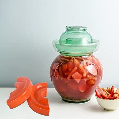 Vencer Wide Mouth Jar Split Fermentation Weight,Fermenting weights for Pickling & Fermentation Crock,Orange,VHF-019O - color: Orange