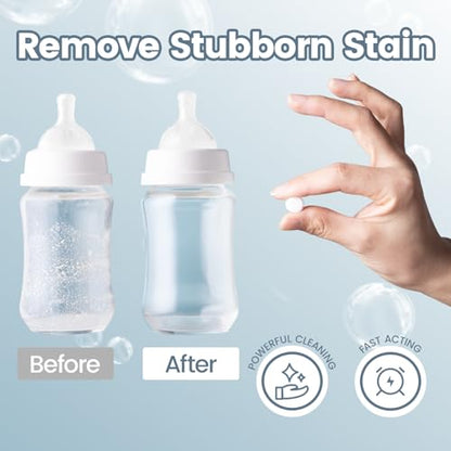 NCVI 150 PCS Detergent Washing Block Tablets, All-in-one Stain Removal, Sterilization and Deodorization Effect Compatible with NCVI/Momcozy/Baby Brezza/Grownsy Bottle Washer Machine Soap, Low-foaming