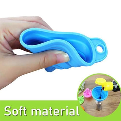 3 Pack Collapsible Silicone Funnels Kitchen Use Foldable Food Grade Liquid Transfer Tools Oil Water Spice Jar Bottle Filling, 12 g, 15 g, 38 g - color: Blue, size: 3Pack