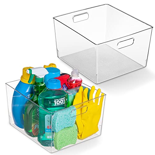 ClearSpace XL Clear Plastic Storage Bins - 2 Pack for Kitchen Cabinet and Fridge Organization - size: 2 Pack