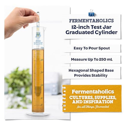 Fermentaholics Hydrometer Test Jar & Measuring Cylinder - Test Homebrewed Beer, Wine, Mead, Cider, & Fermented Beverages - size: 1 Pack