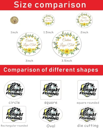 Custom Stickers for Weddings, Birthdays & Businesses - Personalized Labels with Your Logo - Waterproof, Fade and Heat Resistant - Pack of 100-1000 (Custom Text, 3.5 Inch) - color: Custom Text, size: 3.5 Inch