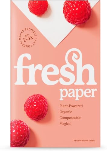 FRESHPAPER Keeps Fruits & Vegetables Fresh for 2-4x Longer, 8 Reusable Food Saver Sheets for Produce (1 Pack), Made in the USA by The FRESHGLOW Co - color: Produce